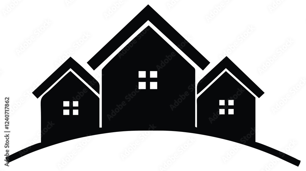 Fototapeta premium Home icon vector line. Vector house icon for web, graphic design, internet