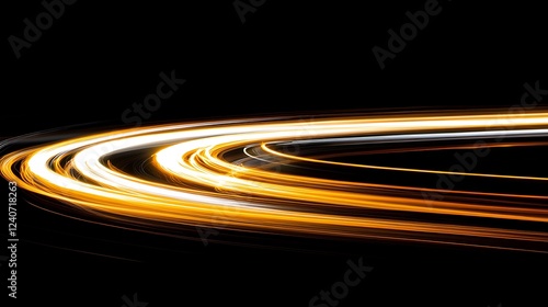 Night light trails curve