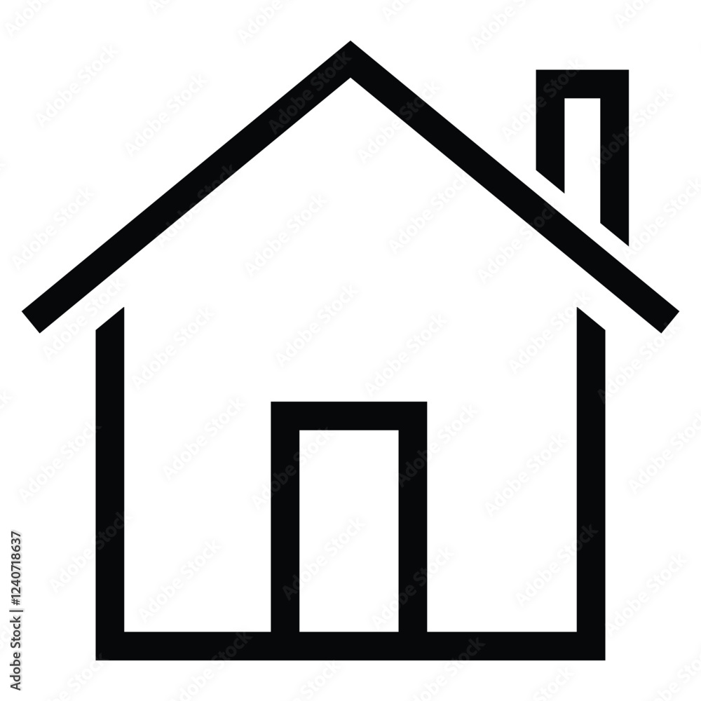 Home icon vector line. Vector house icon for web, graphic design, internet Home icon vector line. Vector house icon for web, graphic design, internet