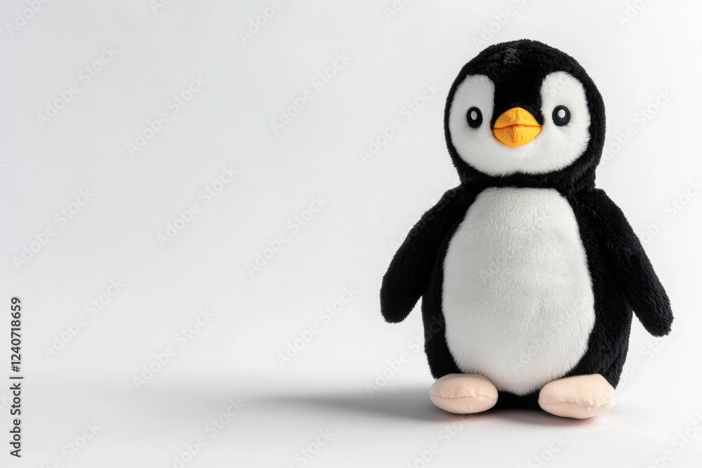 Naklejka premium Adorable Plush Penguin Toy