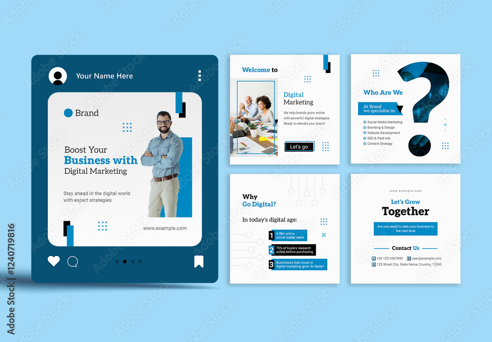 Digital Social Media Post For Your Business Stock Template | Adobe Stock