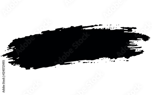 Brush stroke isolated on white background. Black paint brush. Grunge texture stroke line