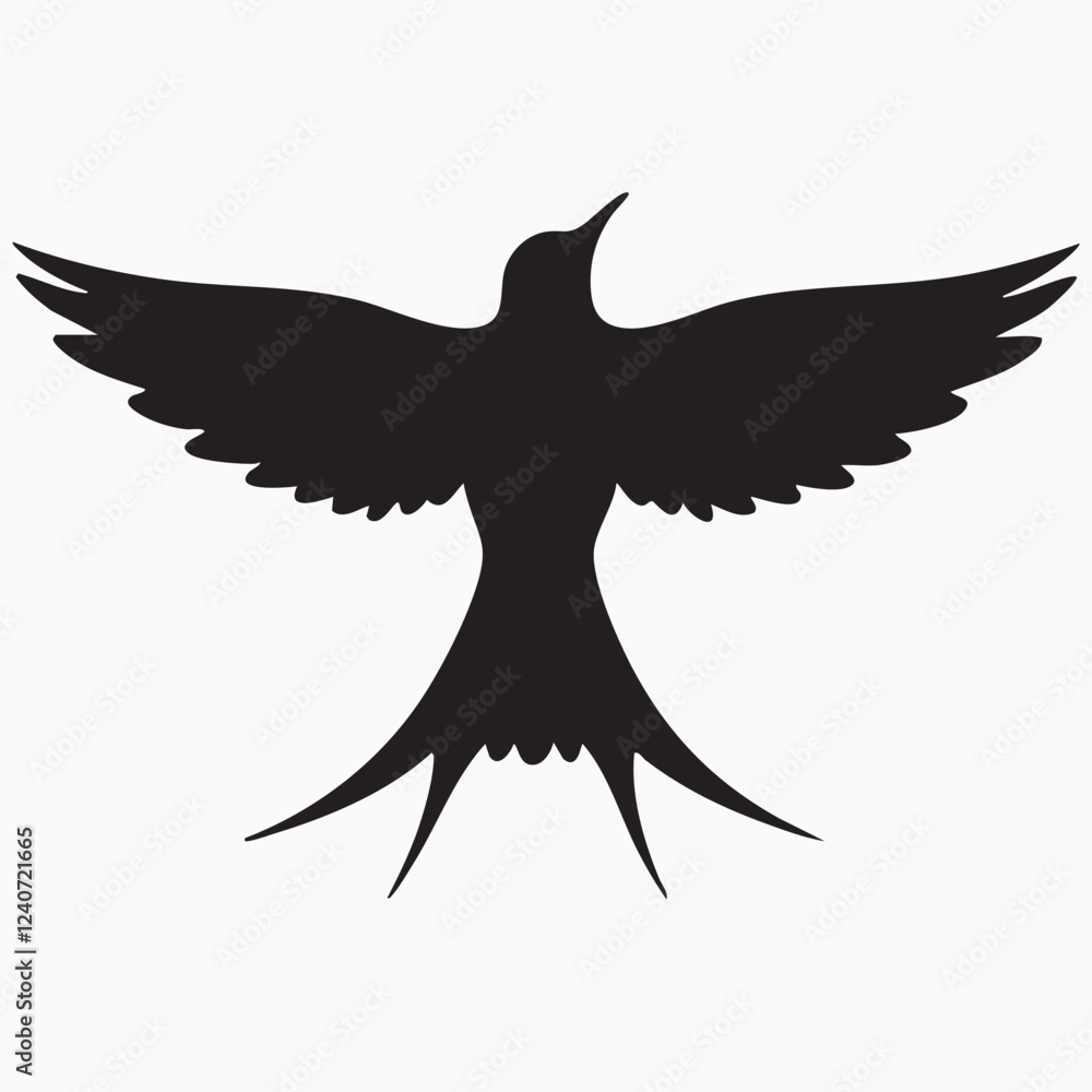 Obraz premium swallow isolated on white silhouette