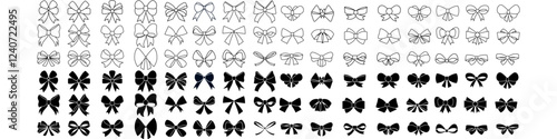 Ribbon bow icon vector set. Bow illustration sign collection. Hair bow symbol. Ribbon logo.