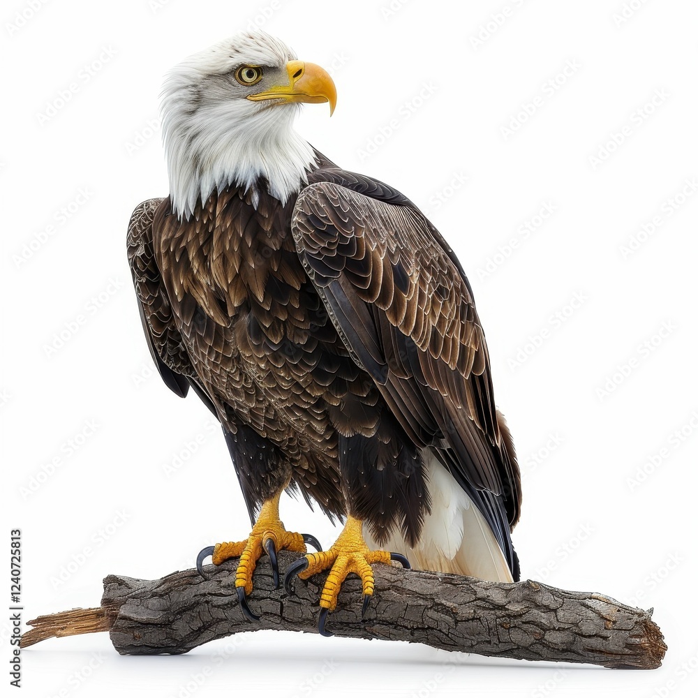 Fototapeta premium Majestic bald eagle perched on a branch.
