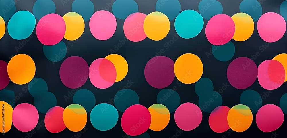 A playful polka-dot pattern with alternating bright and dark hues A playful polka-dot pattern with alternating bright and dark hues