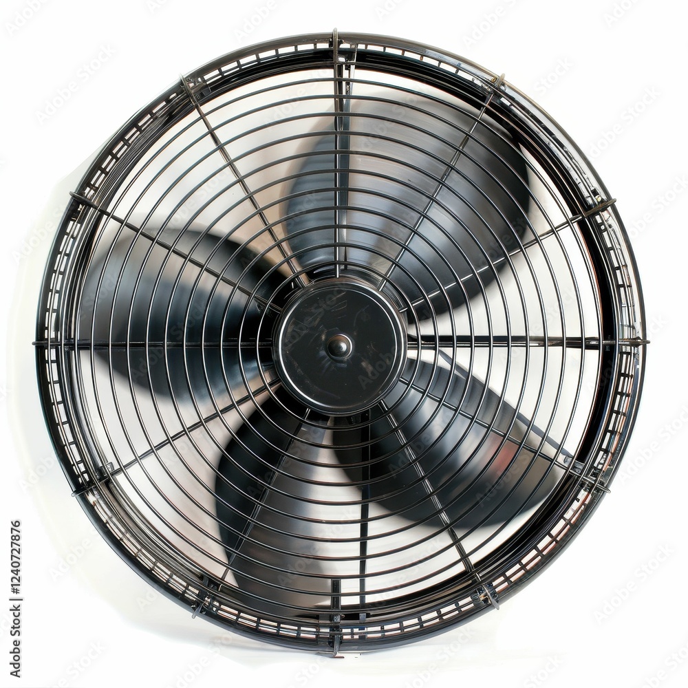 Industrial fan with three metal blades. Industrial fan with three metal blades.