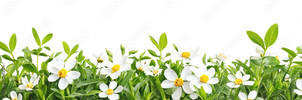 Fototapeta premium PNG Real spring grass leaves flower leaf background.