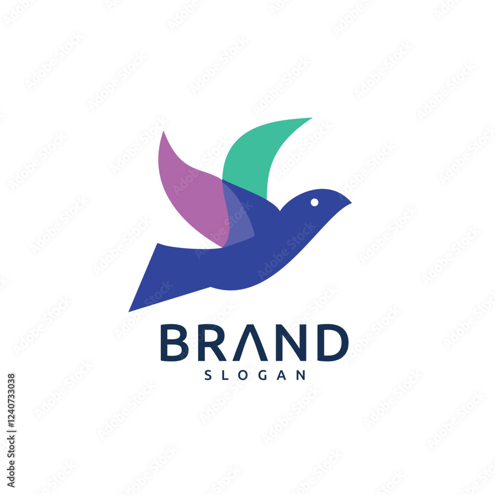 Abstract colorful bird logo design Abstract colorful bird logo design