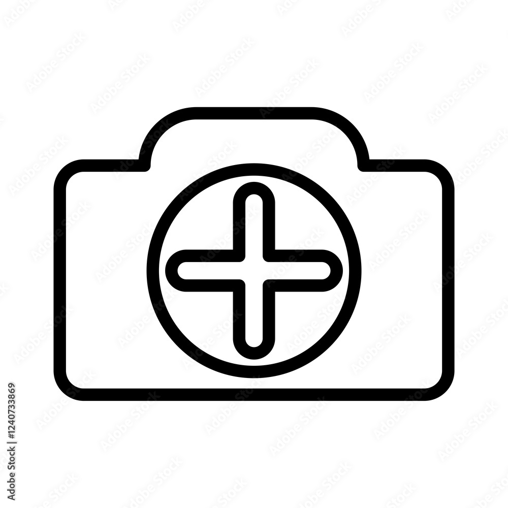 Obraz premium camera plus vector icon