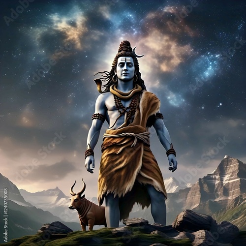 Wallpaper Mural Mahadev Bholenath Shankar Neelkanth Adiyogi with Nandi in Snowy Kailash | 4K HD Mahashivratri Shivratri Wallpaper Torontodigital.ca