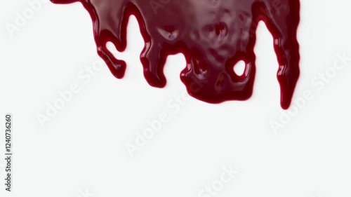 Halloween spooky blood dripping on white background with luma matte.