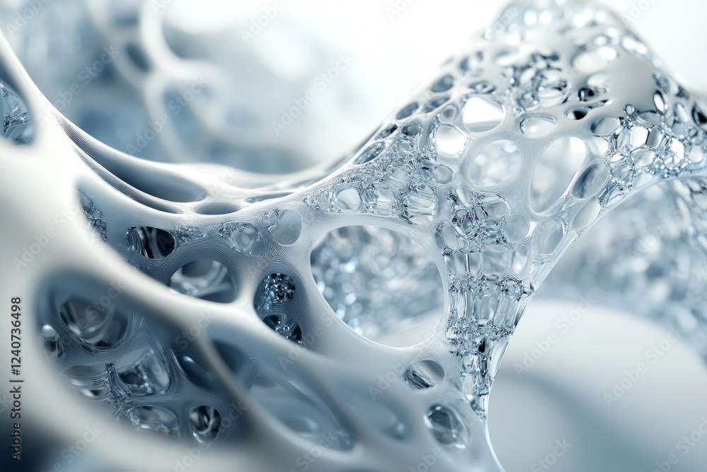 Abstract 3D rendering of liquid-like spheres morphing into geometric shapes., Generative AI Abstract 3D rendering of liquid-like spheres morphing into geometric shapes., Generative AI