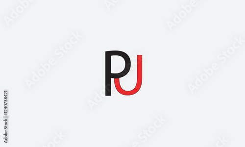 PU, UP, U, P Abstract Letters Logo Monogram	