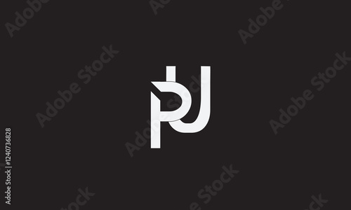 PU, UP, U, P Abstract Letters Logo Monogram	