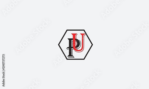 PU, UP, U, P Abstract Letters Logo Monogram	