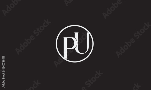 PU, UP, U, P Abstract Letters Logo Monogram	