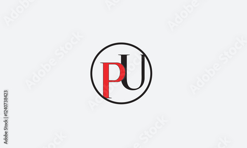 PU, UP, U, P Abstract Letters Logo Monogram