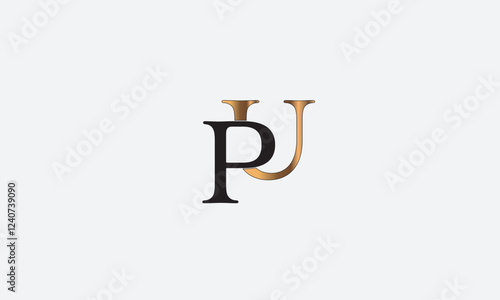 PU, UP, U, P Abstract Letters Logo Monogram
