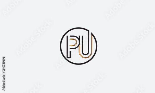 PU, UP, U, P Abstract Letters Logo Monogram