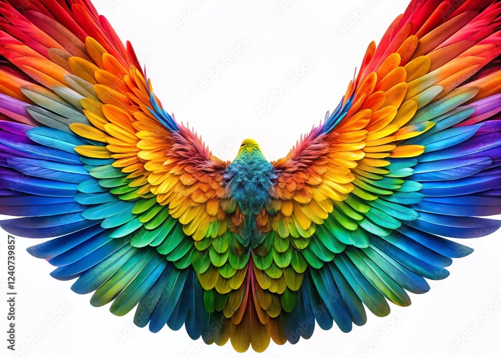 Abstract Colorful Parrot Wings Rainbow Isolated White Background Stock Photo Abstract Colorful Parrot Wings Rainbow Isolated White Background Stock Photo