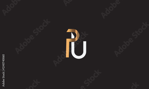 PU, UP, U, P Abstract Letters Logo Monogram