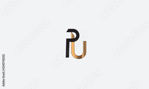 PU, UP, U, P Abstract Letters Logo Monogram