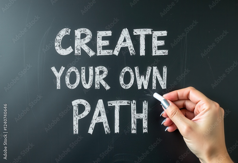 Create Your Own Path: Handwriting Inspires Bold Decisions on Blackboard Motivational quotes best for wall art or print Create Your Own Path: Handwriting Inspires Bold Decisions on Blackboard Motivational quotes best for wall art or print