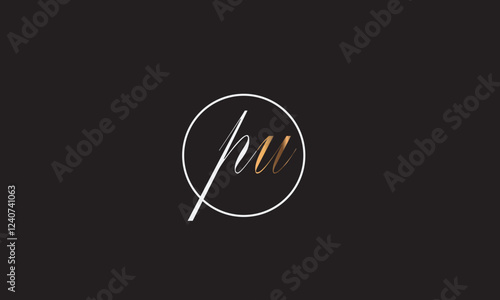 PU, UP, U, P Abstract Letters Logo Monogram