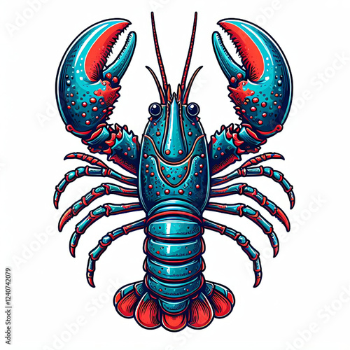 vector image of a Lobster in an isolated white background 3