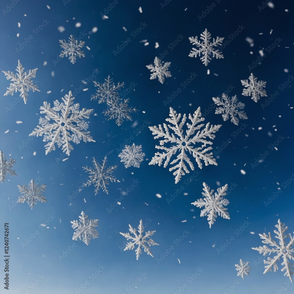 snowflakes on blue background snowflakes on blue background