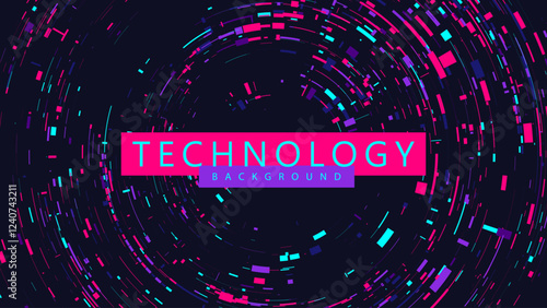 Abstract technology background. Glitch error effect. Vector illustration