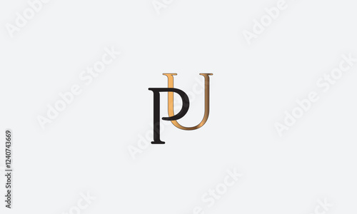PU, UP, U, P Abstract Letters Logo Monogram