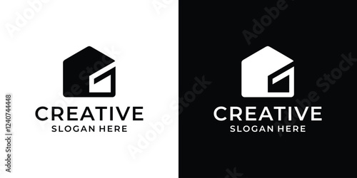 Initial letter G house real estate logo design vector