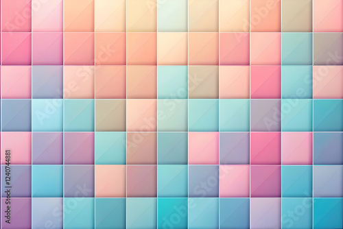 Abstract Geometric Pastel Background with Square Pattern