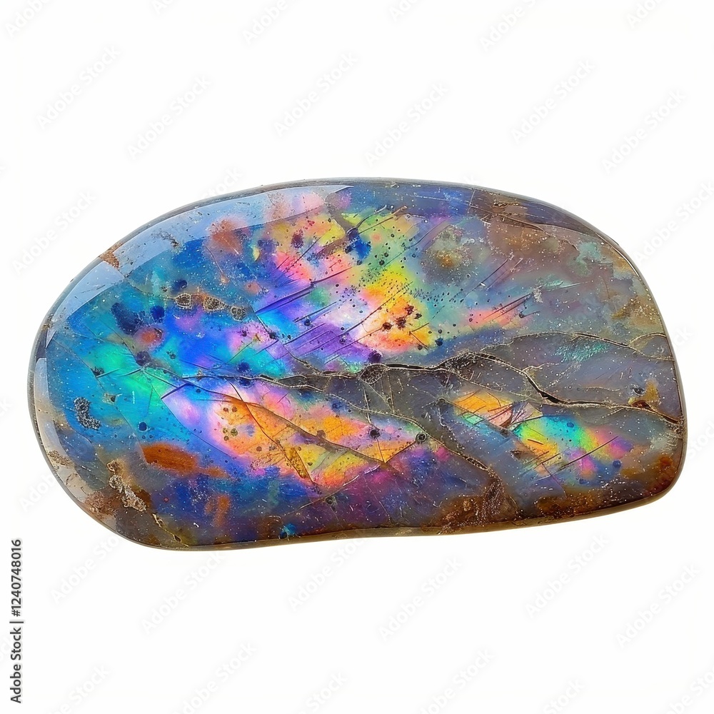 Colorful iridescent natural gemstone with patterns. Colorful iridescent natural gemstone with patterns.