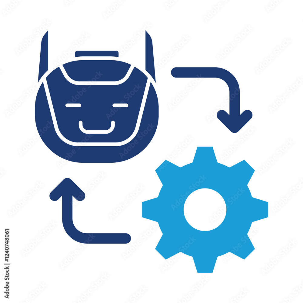 Chatbot Integration – Robot and Gear Representing Automation in Customer Service and Engagement with AI-Powered Chatbots for Real-Time Interaction.. Chatbot Integration – Robot and Gear Representing Automation in Customer Service and Engagement with AI-Powered Chatbots for Real-Time Interaction..