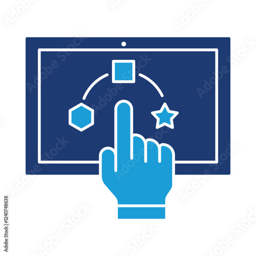 User Experience icon.  Seamless Interaction Representing the Design and Optimization of Interfaces for User-Friendly Navigation and Enhanced Customer Satisfaction. Vector illustration.