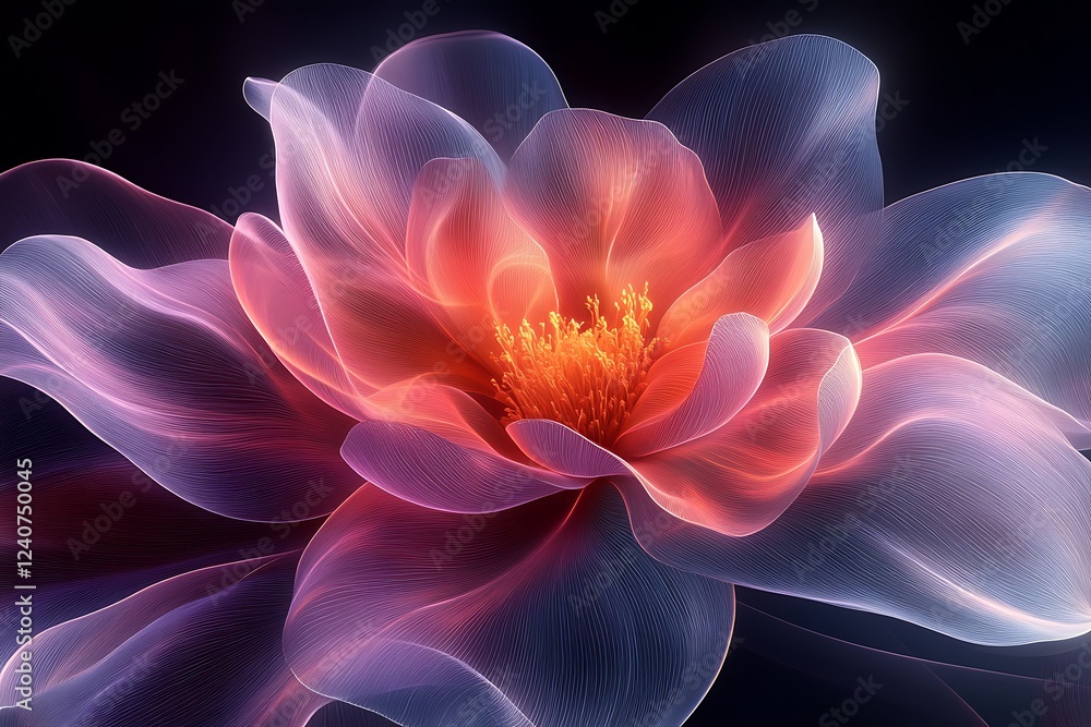 Luminous Flower Petals Glowing Softly in Dark Luminous Flower Petals Glowing Softly in Dark