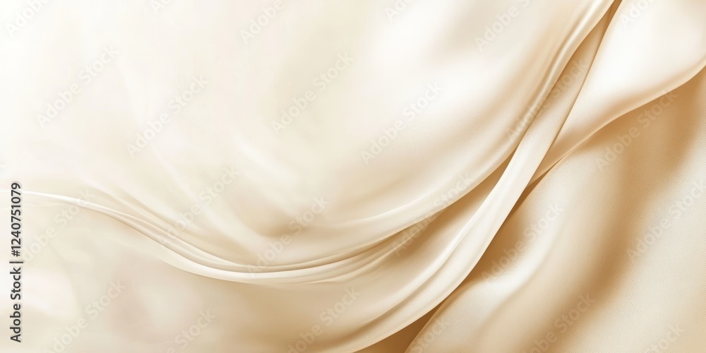 Obraz premium Flowing Ivory Elegance Abstract Background of Seamless, Luxurious Ivory Fabric in Gentle Waves