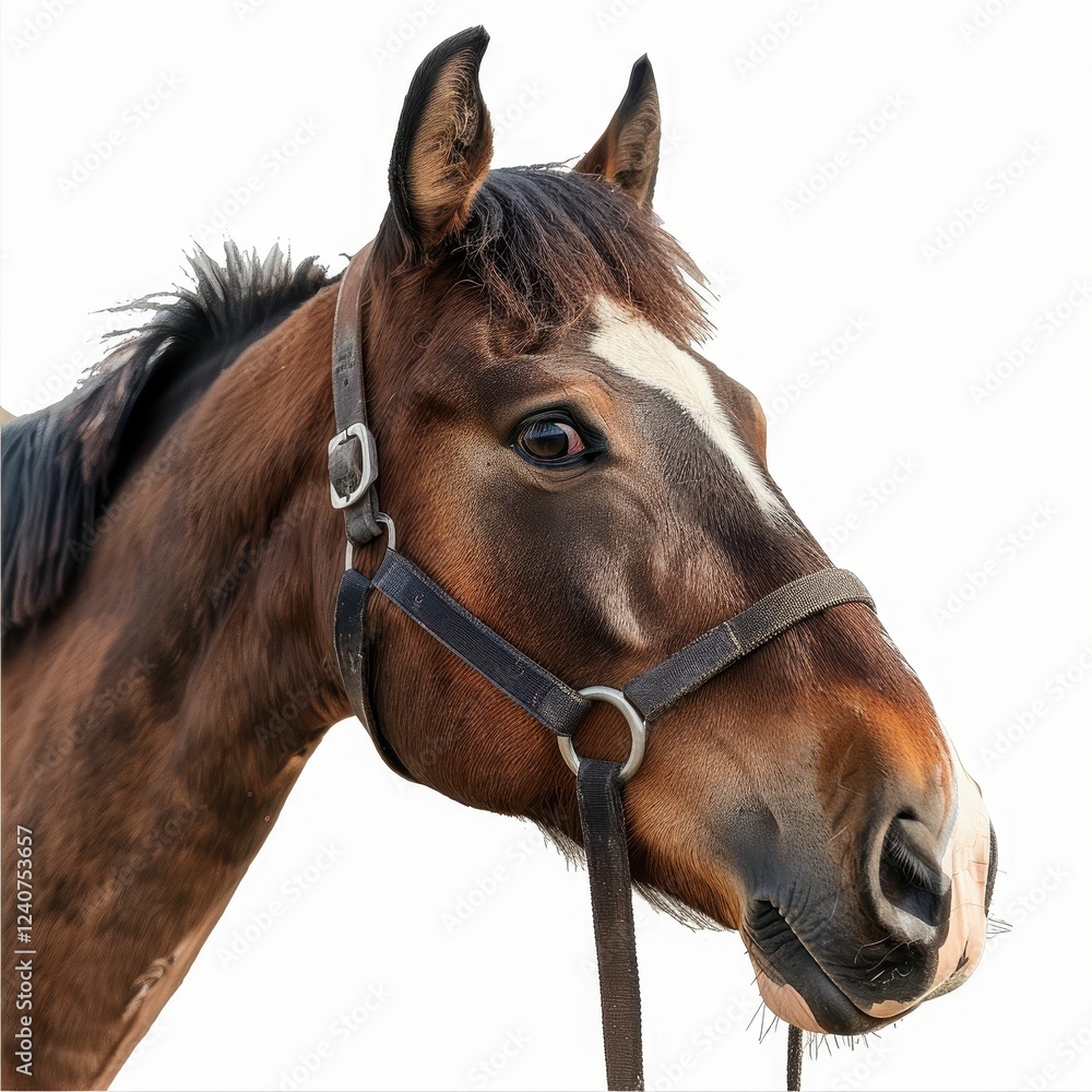 Obraz premium Close-up of a brown horse's head.
