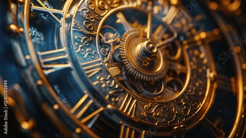 Wallpaper Mural Clock gear background and abstract. Pocket watch mechanism. Mechanical steel watch mechanism with cogwheel and screw. Watch or clockwork, extreme close-up. Time concept Torontodigital.ca