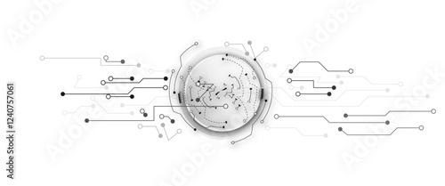 623Abstract Technology Background with Gears and Circuit Elements