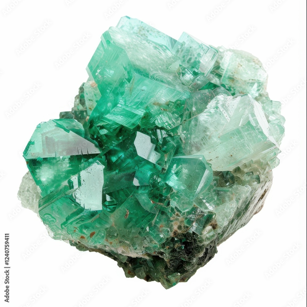 Beautiful green mineral crystal cluster. Beautiful green mineral crystal cluster.