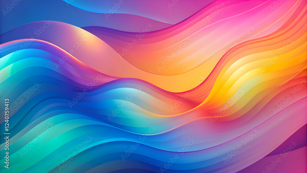 Obraz premium Abstract Colorful Wave Pattern. Digital Art Background