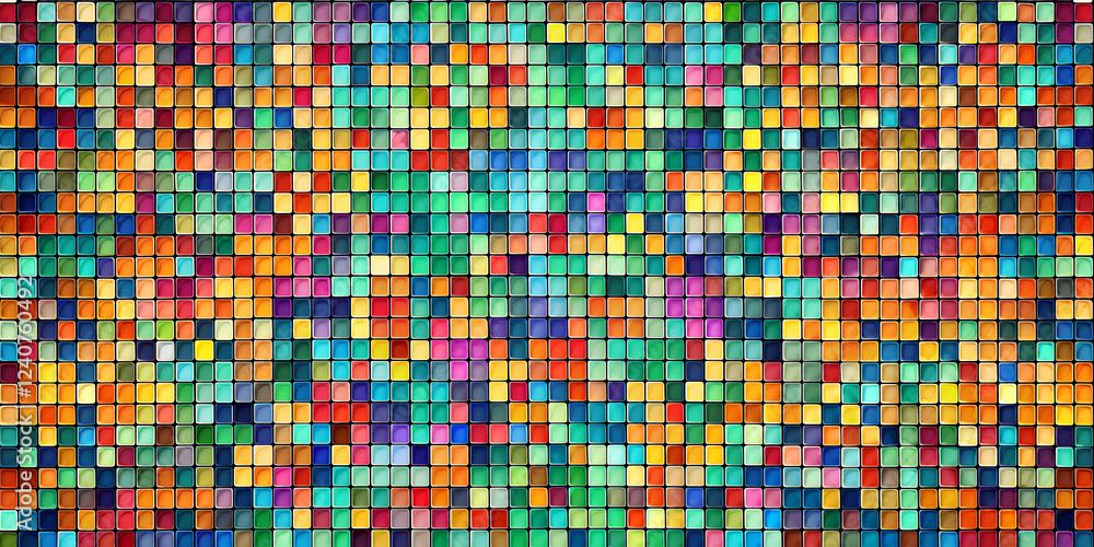 Fototapeta premium Colorful Squares Abstract Geometric Pattern Digital Art