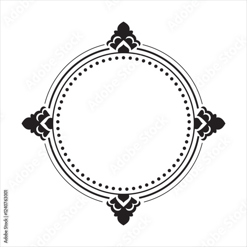 Ornamental border insignia vector