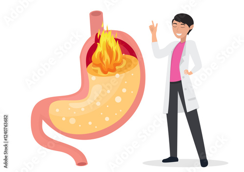medical specialist Explain acid reflux disease and gastritis.