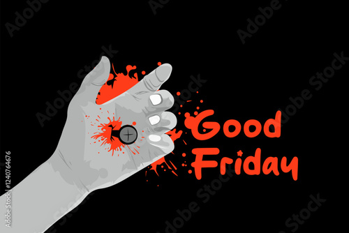 Good Friday Blessings Illustration  Religious Easter Greeting