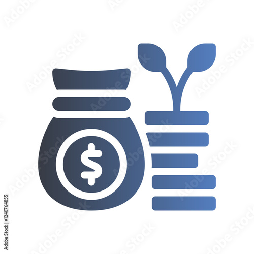 wealth flat gradient icon